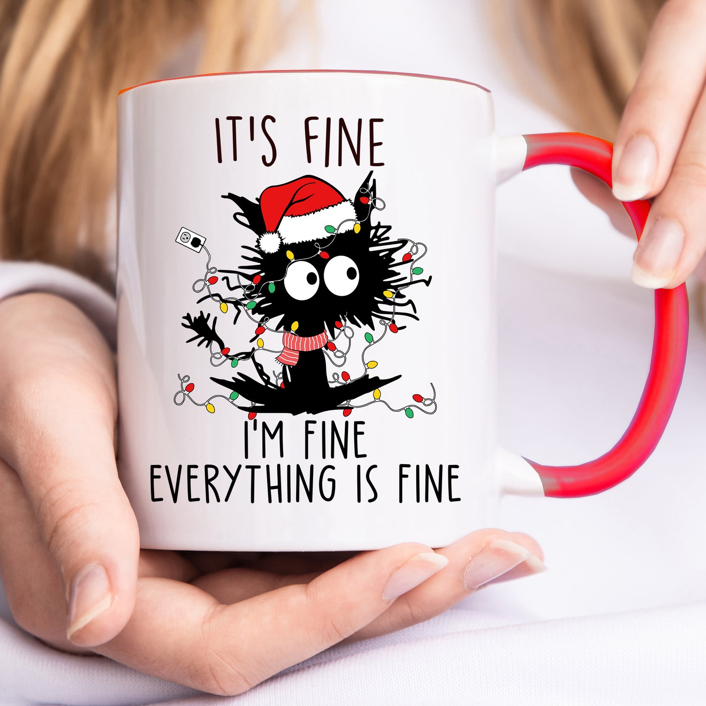 It's fine I'm fine - Christmas cat Mug