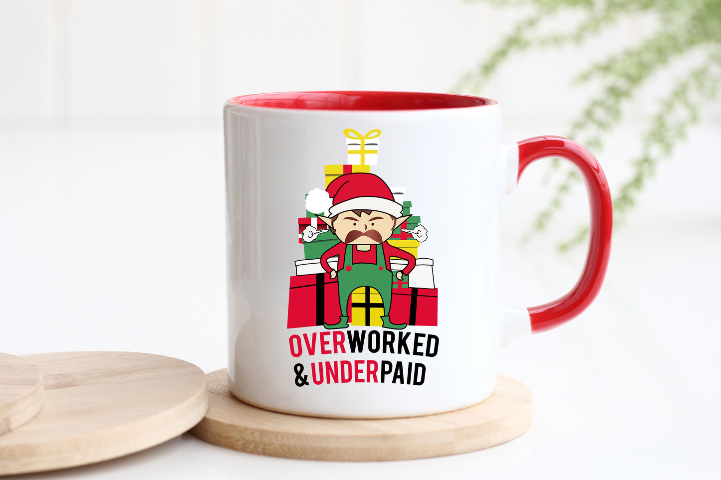 Overworked & Underpaid Elf - Christmas Mug