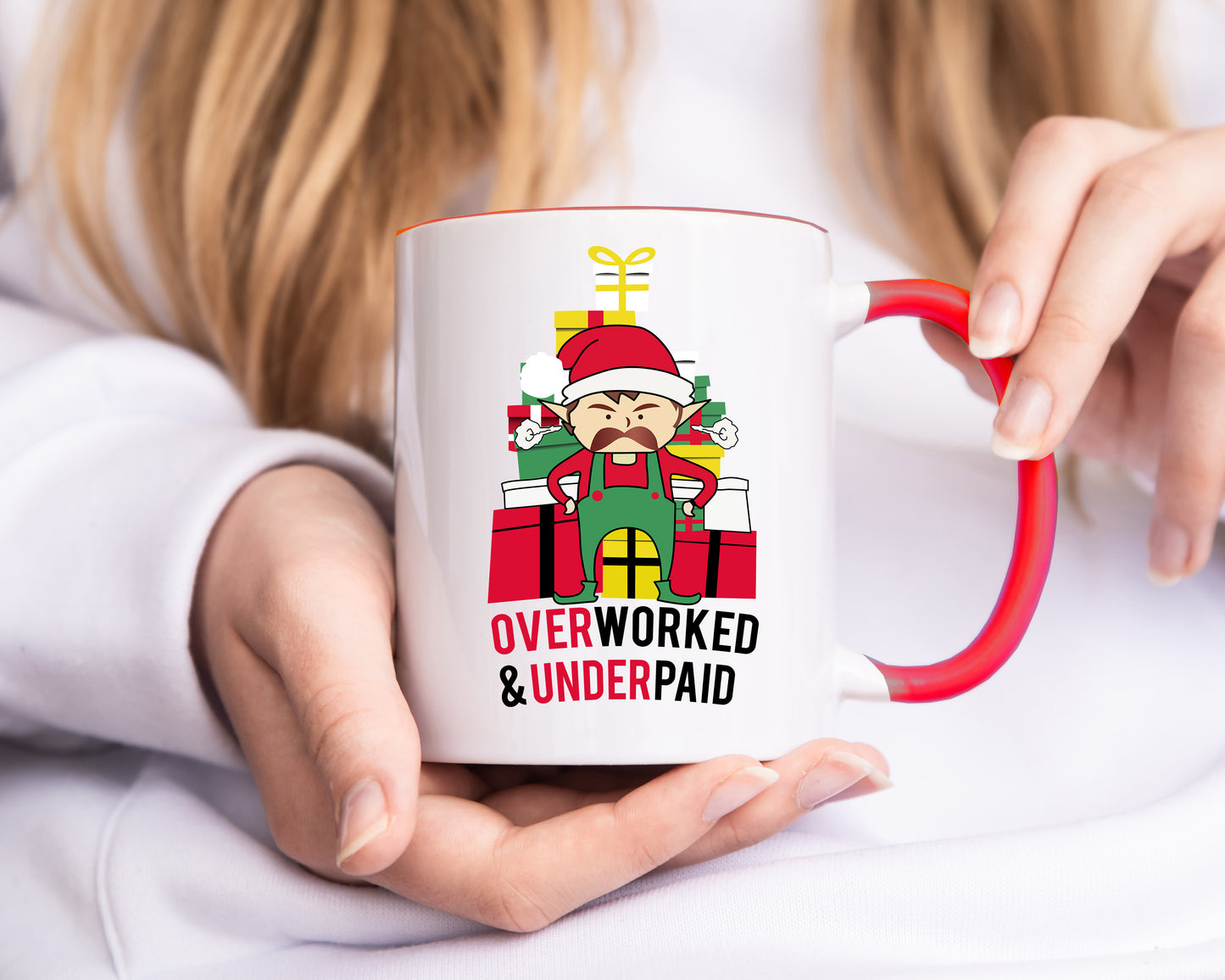 Overworked & Underpaid Elf - Christmas Mug