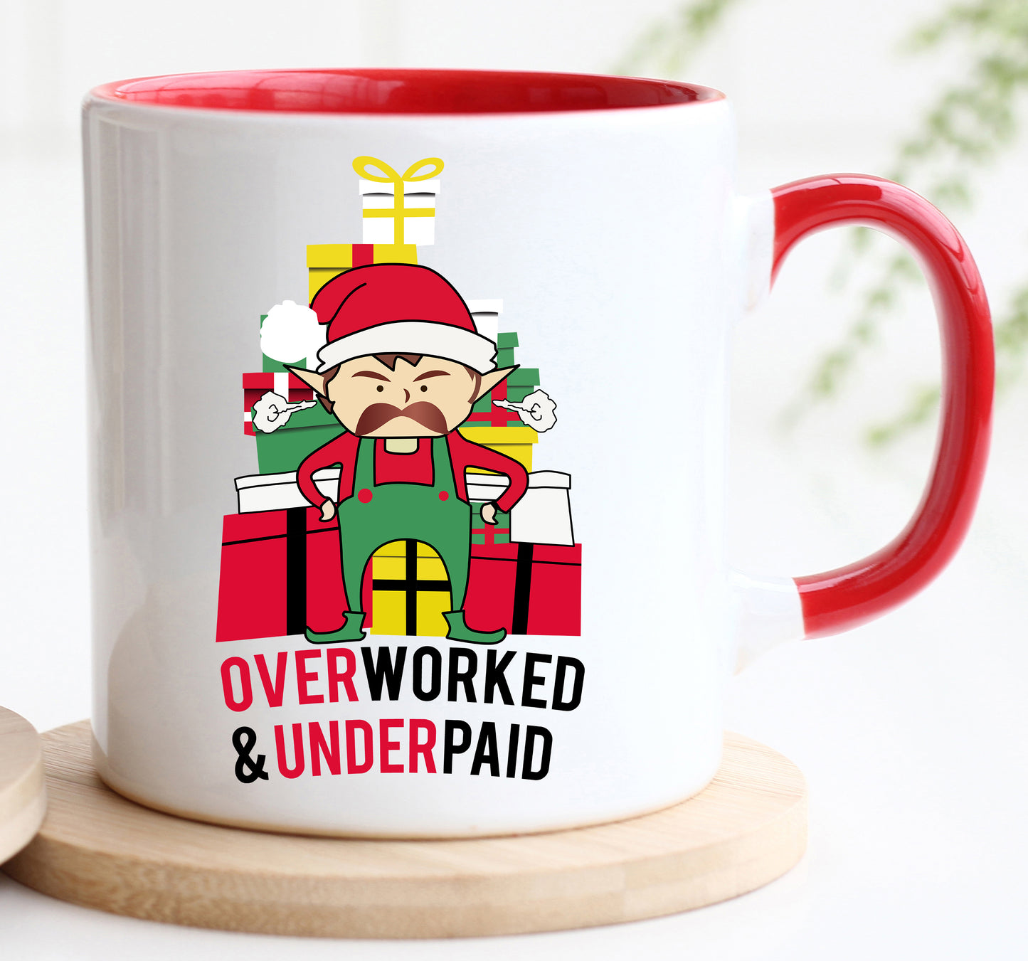 Overworked & Underpaid Elf - Christmas Mug