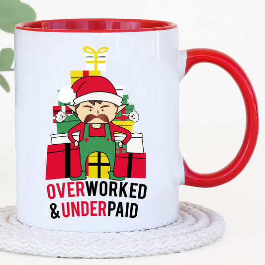 Overworked & Underpaid Elf - Christmas Mug