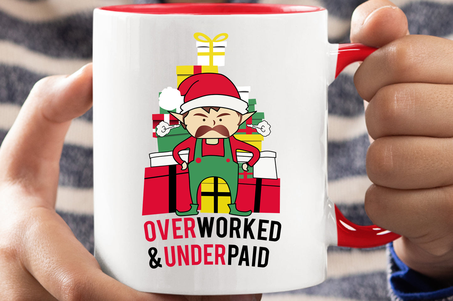 Overworked & Underpaid Elf - Christmas Mug